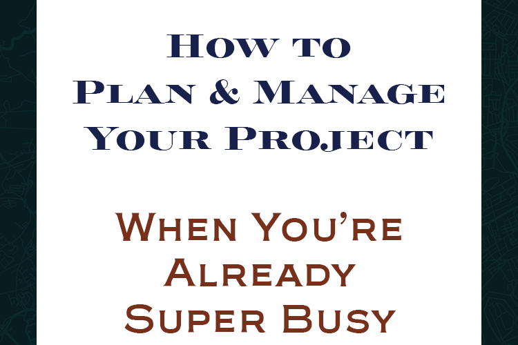 Poised & Plumb blog graphic with the text 'How to Plan and Manage Your Home Project When You’re Already Super Busy' The design features an elegant, structured layout with a dark background, white central panel, and a refined Poised & Plumb logo at the top. A professional yet inviting call-to-action for homeowners, designers, and contractors looking for project clarity.